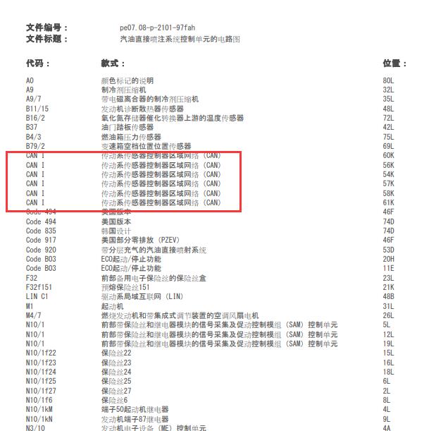 2014年奔驰GL260 动力系统CAN电路图
