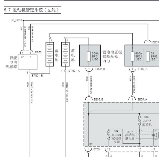 2023年上汽大通V90发动机电路图