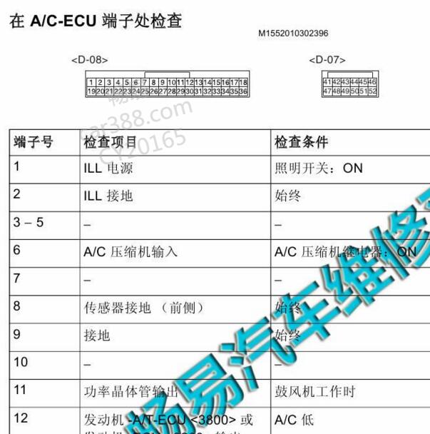 2016年三菱帕杰罗空调针脚定义.