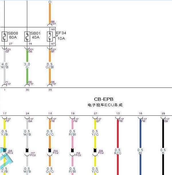 2020年长安CS55 PLUS电子手刹电路图