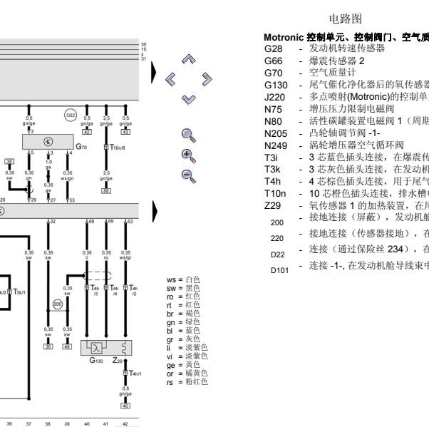 2003年奥迪A6发动机电路图