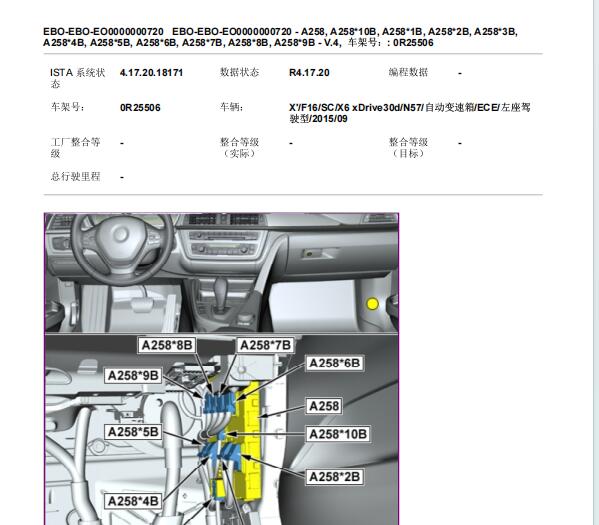 2015年宝马X6电源配电器位置资料