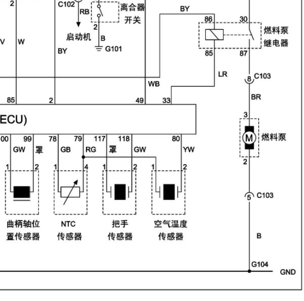 汇众伊思坦纳发动机油泵电路图