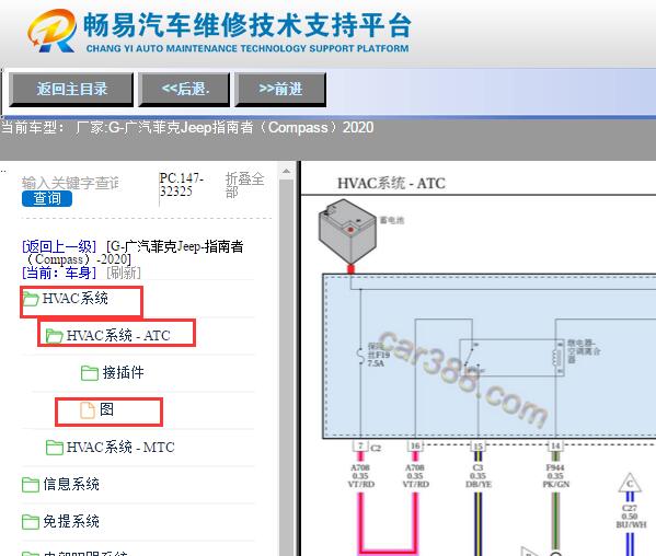 2020年广汽菲克吉普指南者空调电路图