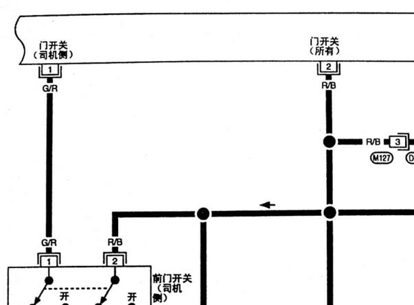 2008年郑州日产D22门锁电路图资料