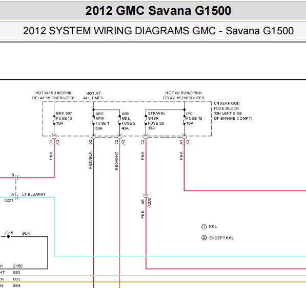2012年GMC SAVANA ABS电路图