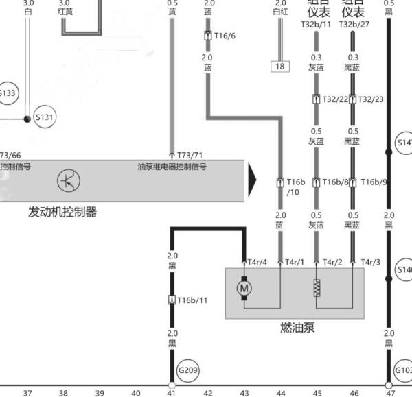 2018年北汽绅宝D70发动机油泵电路图