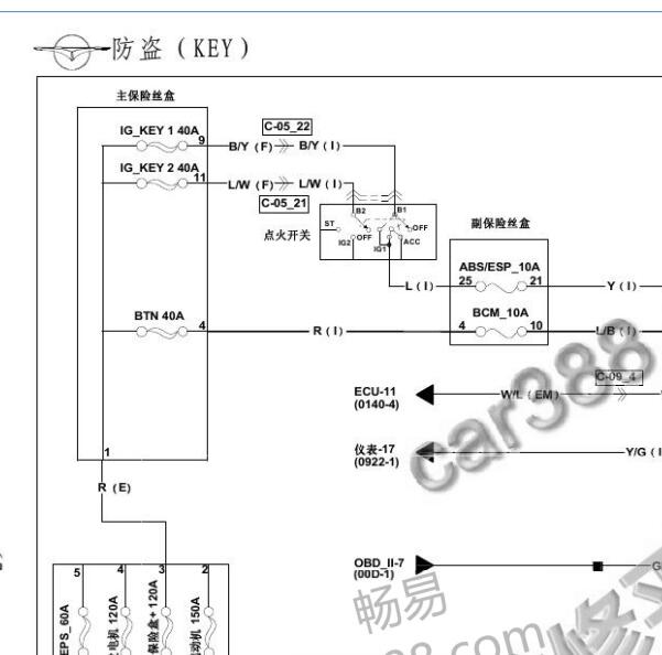 2017年海马福美来F7防盗电路图