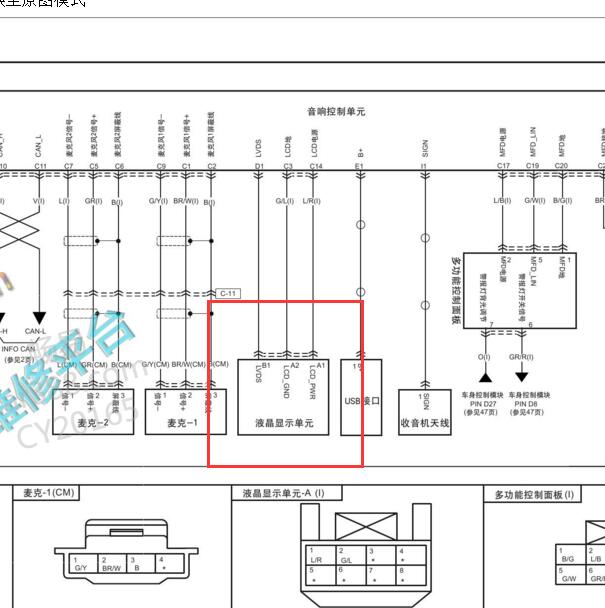 2021-2021年红旗H5 主机显示器电路图