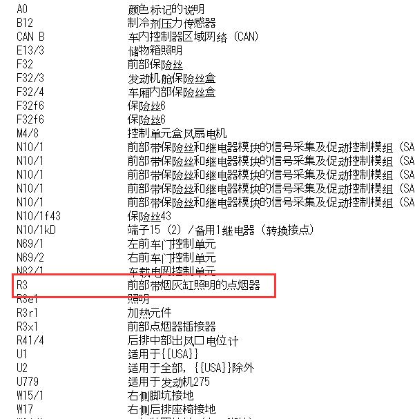 2012年奔驰S300L点烟器电路图和保险资料