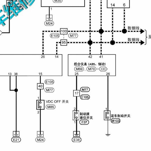 2017-2018年启辰D60 手刹电路图
