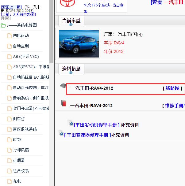 2012年丰田RAV4全车电路图