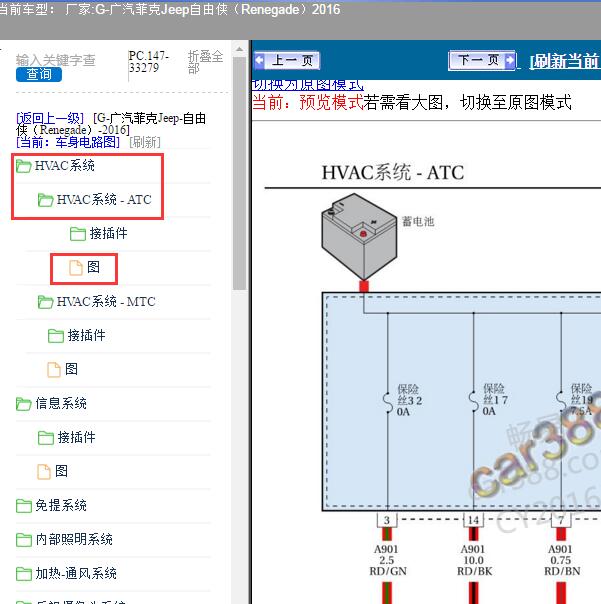 2016年广汽菲克Jeep-自由侠 空调电路图