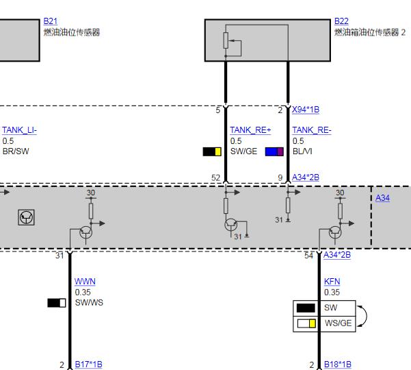 14年宝马X4燃油液位传感器电路图
