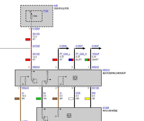 2011年宝马335i 主动转向电路图