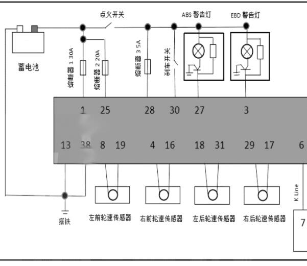 2022年奇瑞开瑞江豚刹车系统电路图