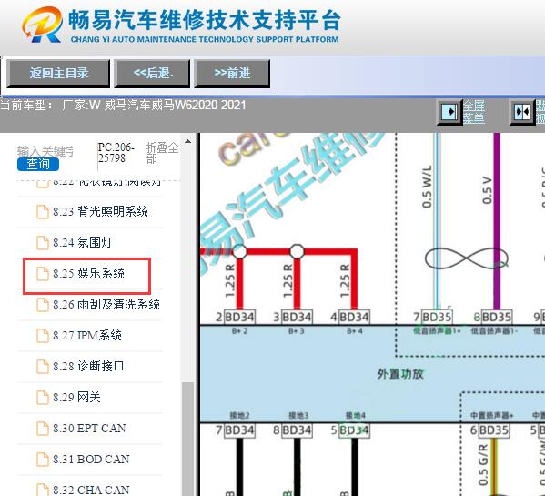 2020-2021年威马W6娱乐音响电路图