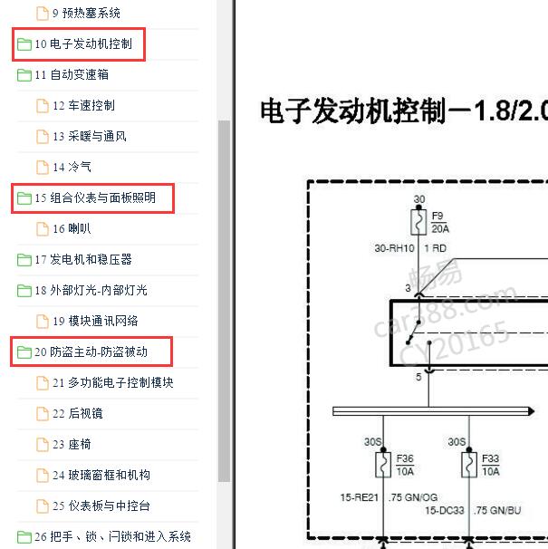 2011-2013年福特福克斯发动机电路图