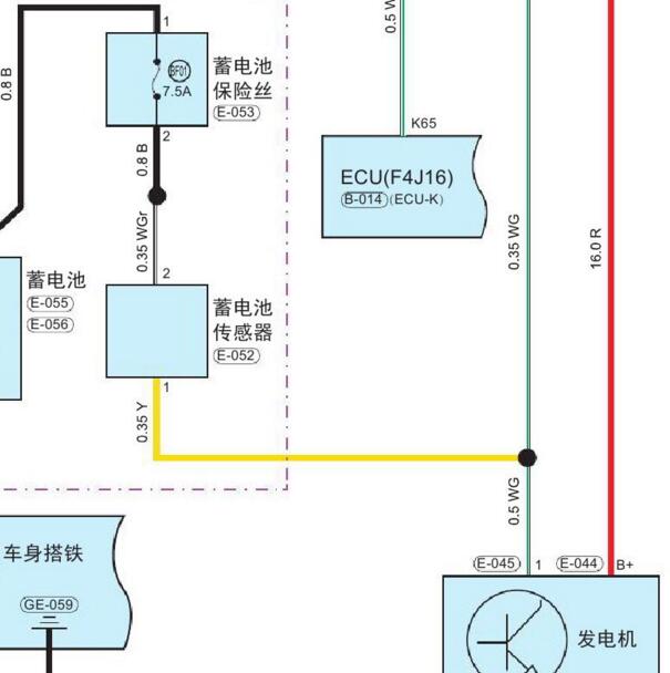 2021-2022年瑞虎8蓄电池传感器电路图