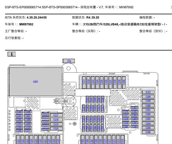 2020年宝马320Li 保险丝布局图