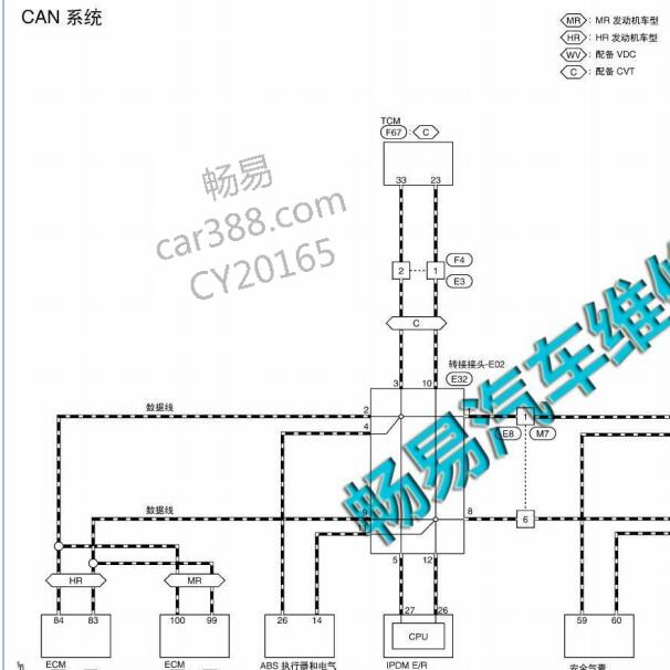 2016年日产轩逸网络通讯电路图
