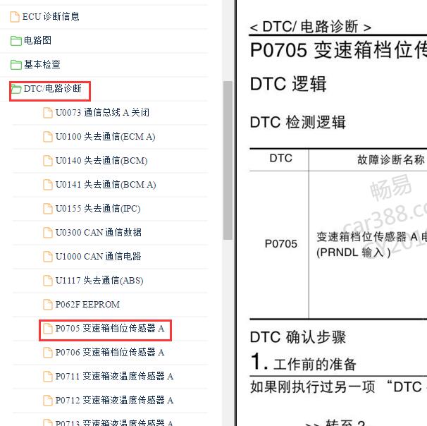 2014年日产阳光P0705故障码资料