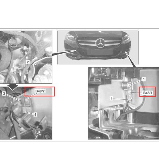 2015年奔驰C200L 纵向加速度传感器位置