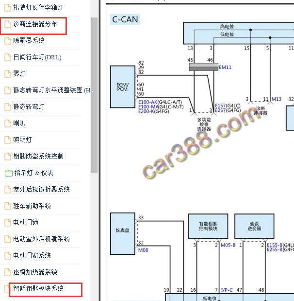 2017年起亚K2 通讯电路图