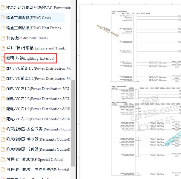 2022年特斯拉Model Y车外灯电路图