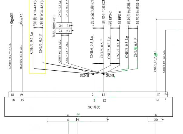 2017年长安逸动轻混版网关电路图资料