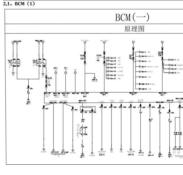 2021年比亚迪秦EV车身电路图