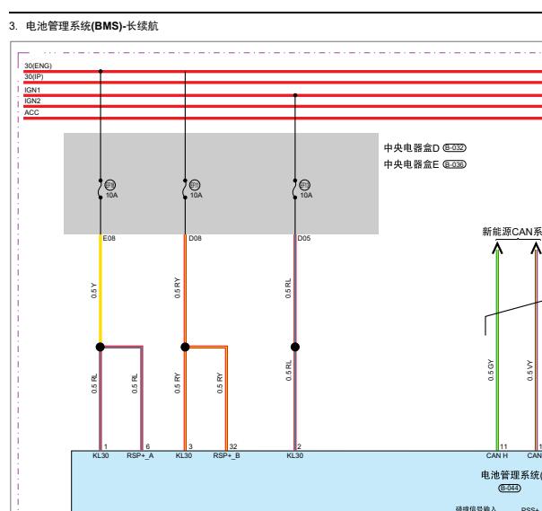 2024年奇瑞风云T9高压电池电路图