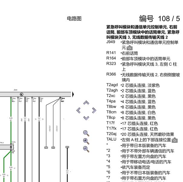 2022年奥迪Q5紧急呼叫模块电路图