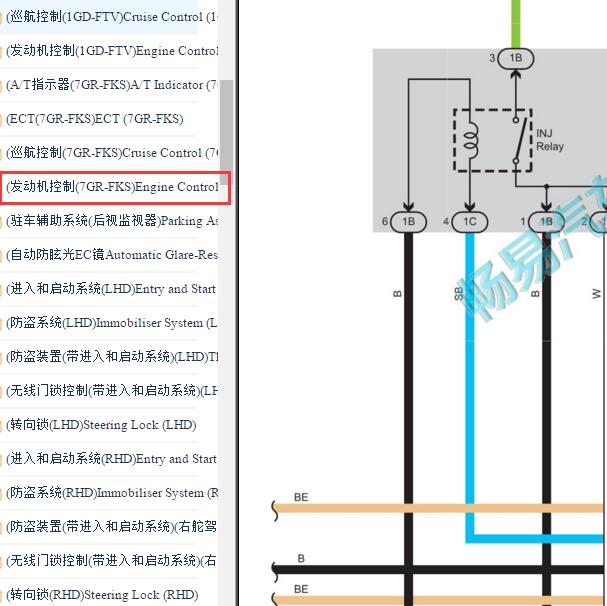 2022年丰田海艾士7GR发动机电路图