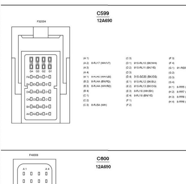 2009年福特福克斯发动机针脚定义