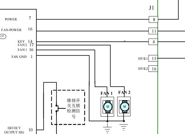 2015年江淮iev5高压互锁相关电路图资料