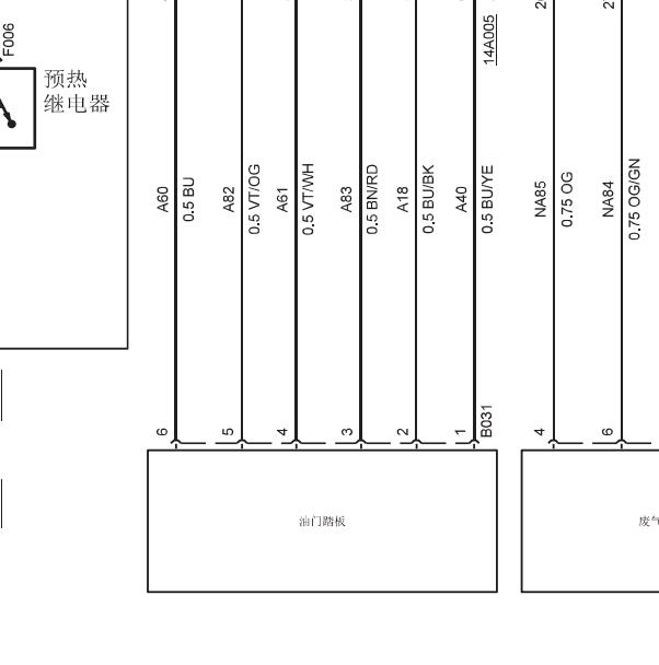 2015年福田BJ493ZLQ4发动机油门踏板电路图