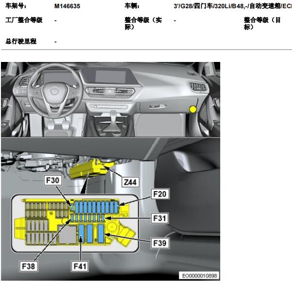 2021年宝马320LI 天窗保险位置