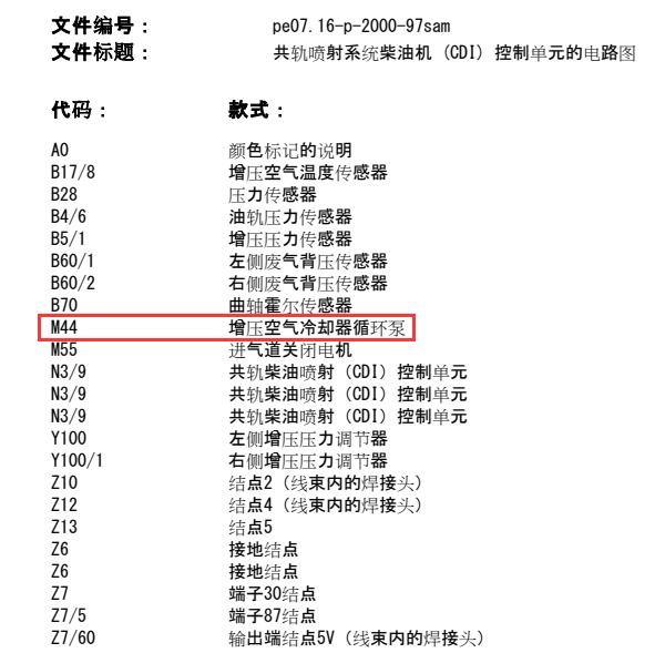 2009年奔驰S65增压中冷器水泵控制线路图