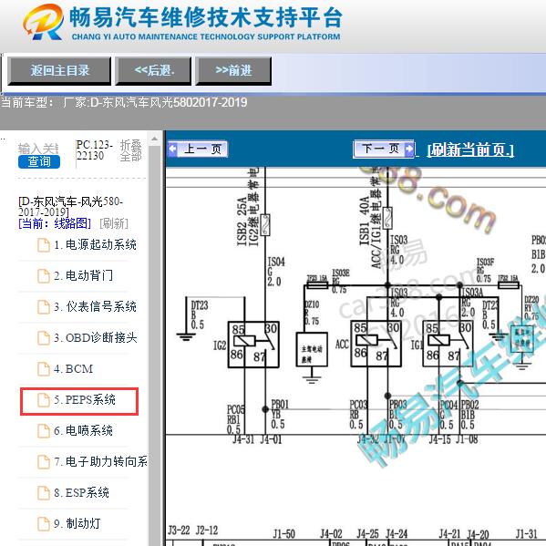 2017年东风风光580遥控电路图