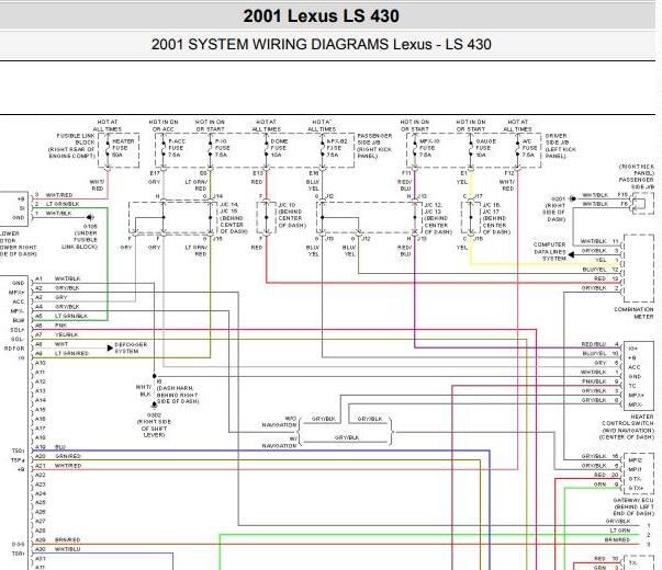 2001年雷克萨斯LS460空调电路图