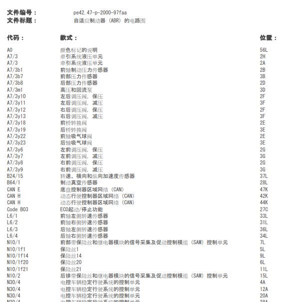 2010年奔驰C200K ABS电路图