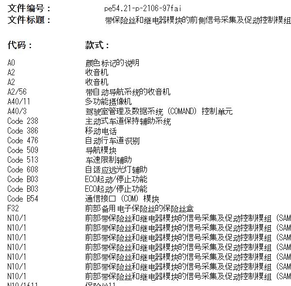 2010年奔驰GLK300前SAM电路图