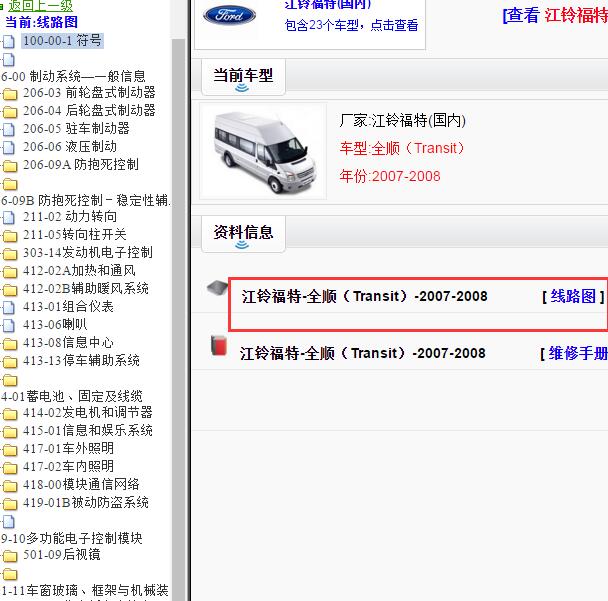 2007-2008年江铃福特全顺全车电路图