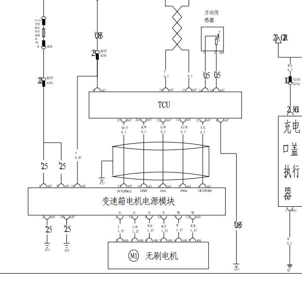 2018年比亚迪秦变速箱电路图