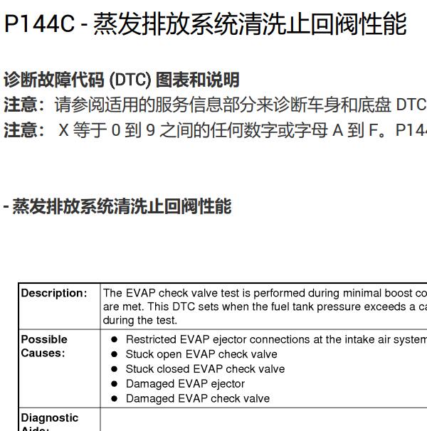 2015年林肯MKX P144C故障码