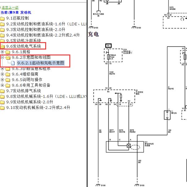 2011年别克君越发电机电路图