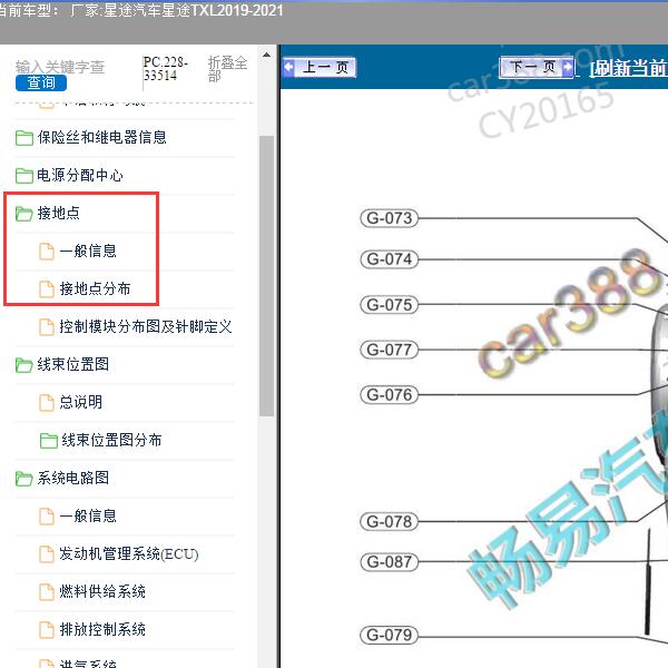 2019-2021年星途汽车-星途TXL 打铁点位置和电路图
