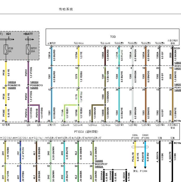 2023年江铃大道四驱电路图