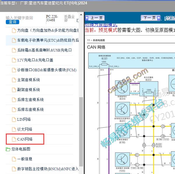 2024年星途汽车-星途星纪元 ET(纯电) CAN通讯电路图